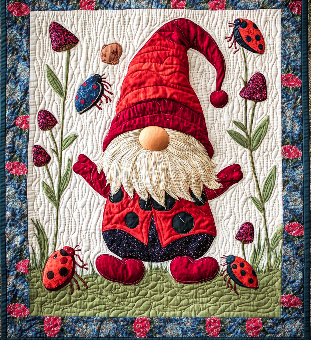 Ladybug Gnome DAI301224013 Quilt Blanket