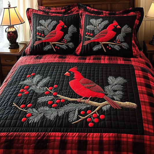 Christmas Cardinal TAI201124139 Quilt Bedding Set