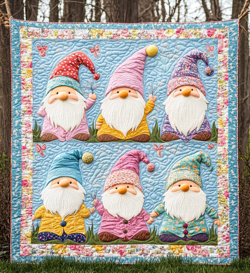 Easter Gnome DAI090125115 Quilt Blanket