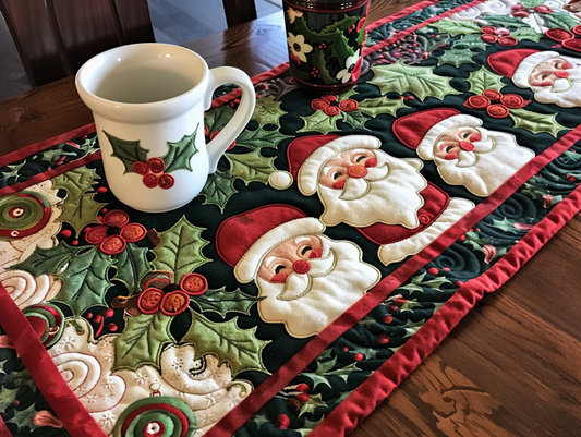 Christmas Santa TAI111124380 Quilted Table Runner