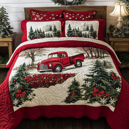 Christmas Truck TAI101224516 Quilt Bedding Set