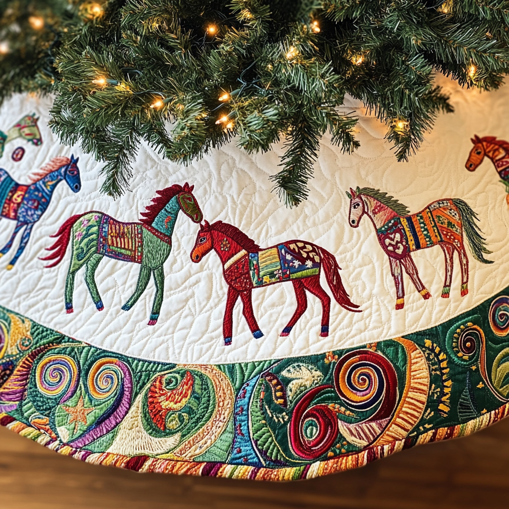 Horse TAI091024272 Quilted Tree Skirt