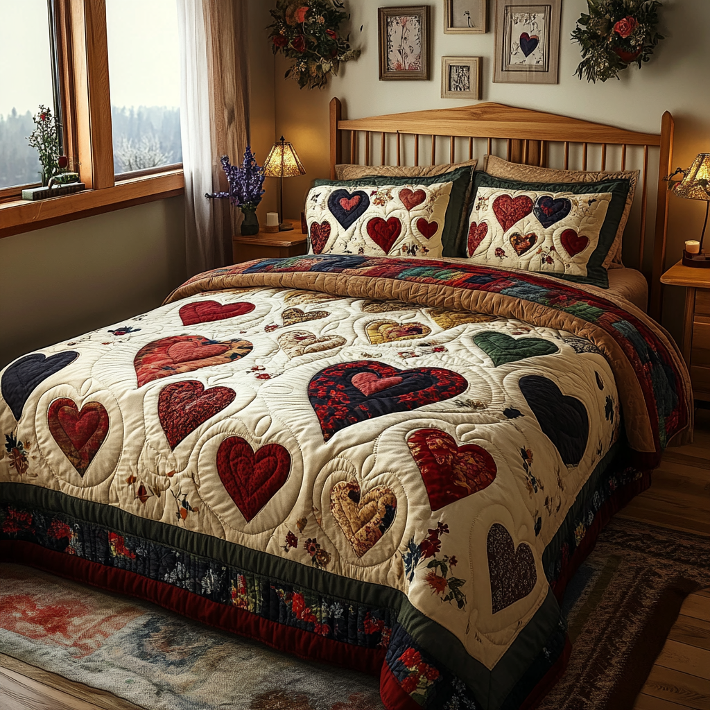 Heart TAI121024037 Quilt Bedding Set