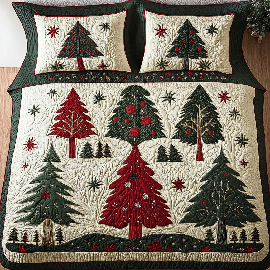 Christmas Tree TAI141124209 Quilt Bedding Set