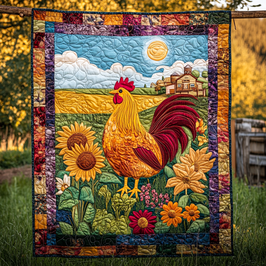 Farm Rooster DAI241224418 Quilt Blanket