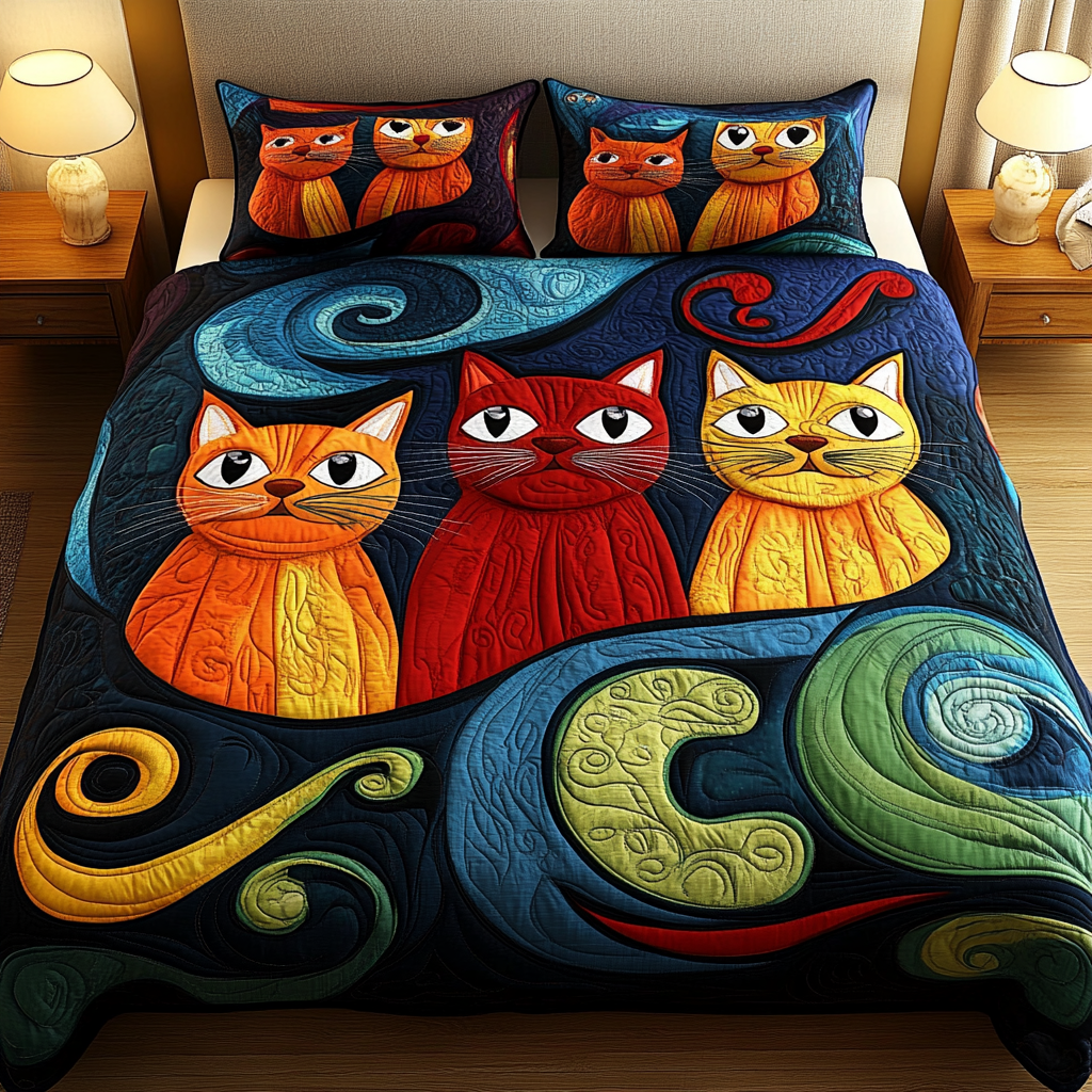 Cats TAI201124201 Quilt Bedding Set