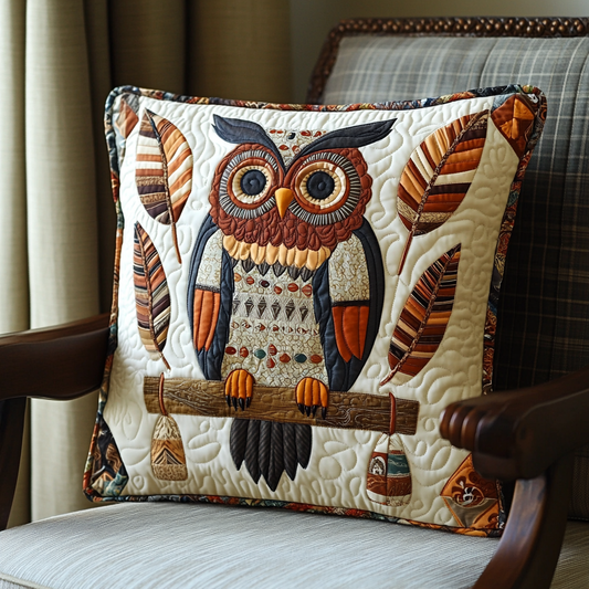 Native American Owl DAI171224150 Quilted Pillow Case