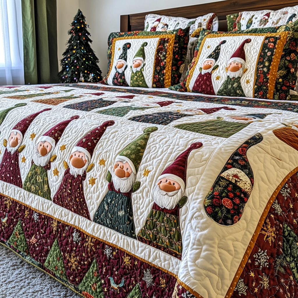 Christmas Gnome TAI181024208 Quilt Bedding Set