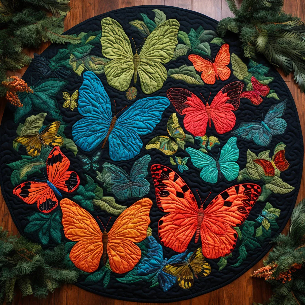 Butterfly TAI221223011 Quilted Round Mat