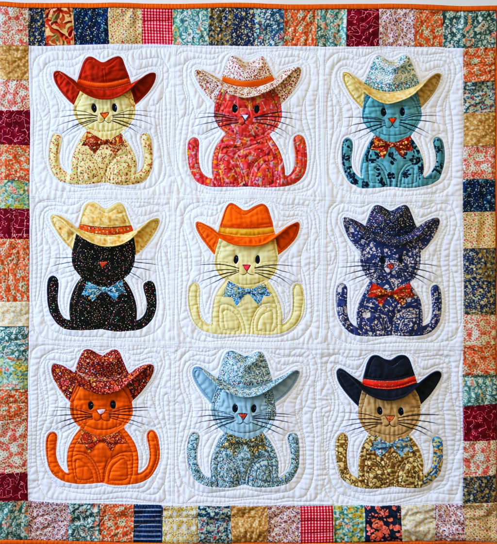 Cowboy Cat DAI241224361 Quilt Blanket