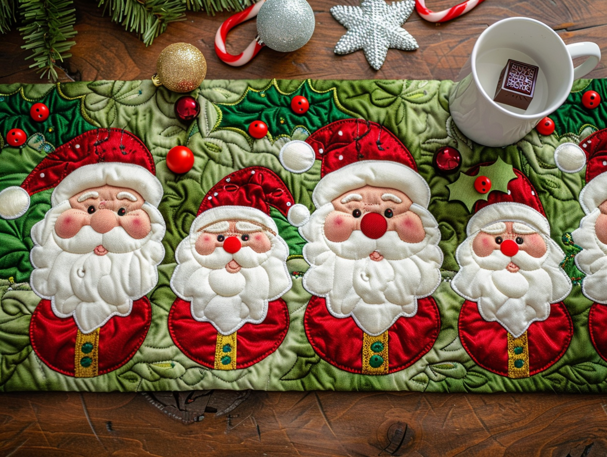 Christmas Santa TAI111124376 Quilted Table Runner