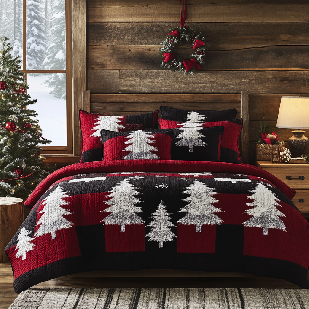 Christmas Tree TAI201124010 Quilt Bedding Set