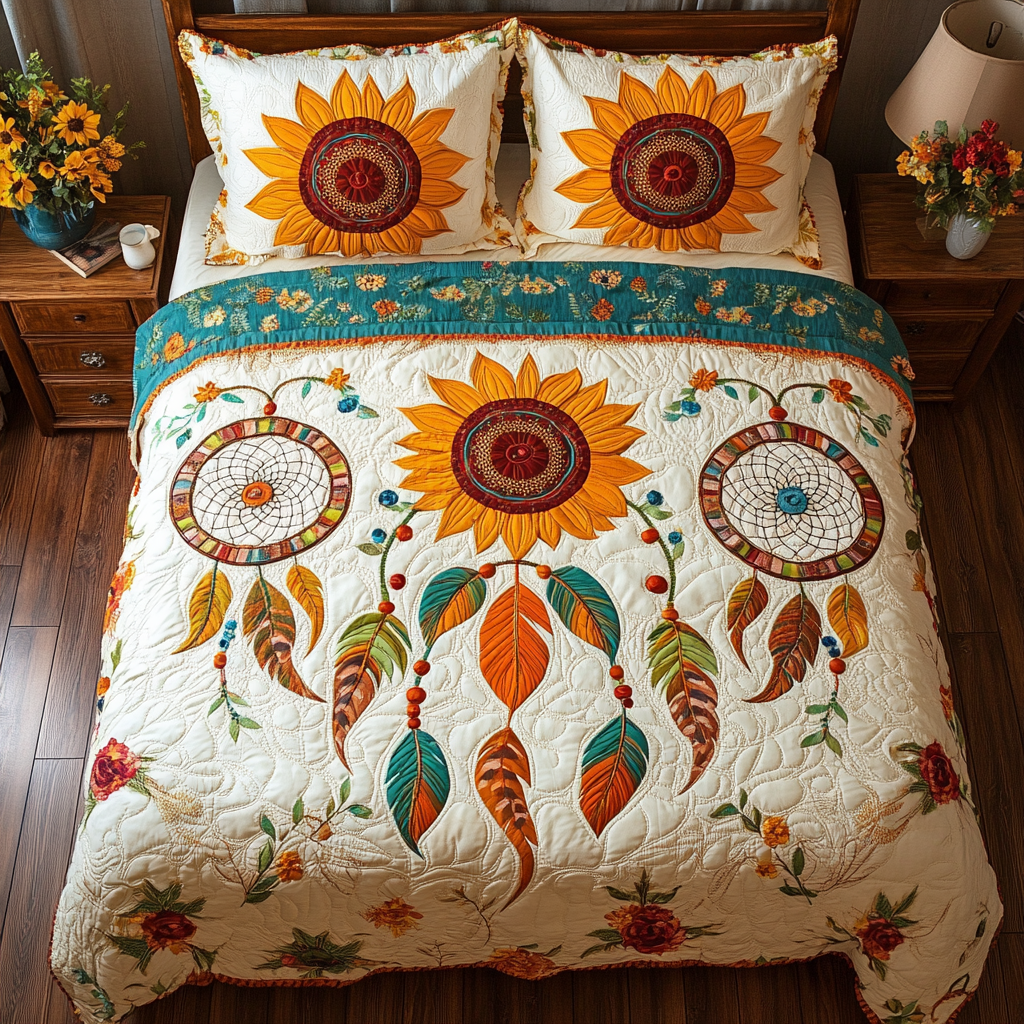 Sunflower Dreamcatcher DAI110225206 Quilt Bedding Set