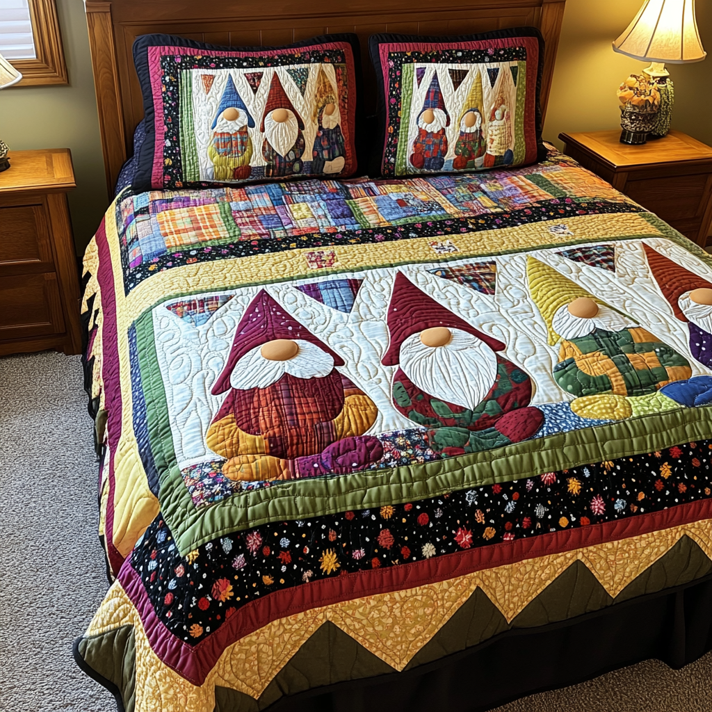 Christmas Gnome TAI181024216 Quilt Bedding Set