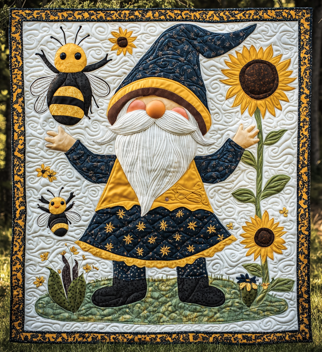 Bee Gnome DAI241224494 Quilt Blanket