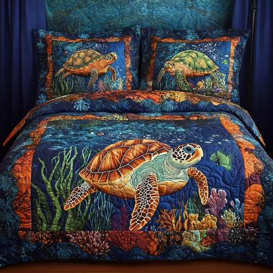 Sea Turtle TAI141124151 Quilt Bedding Set