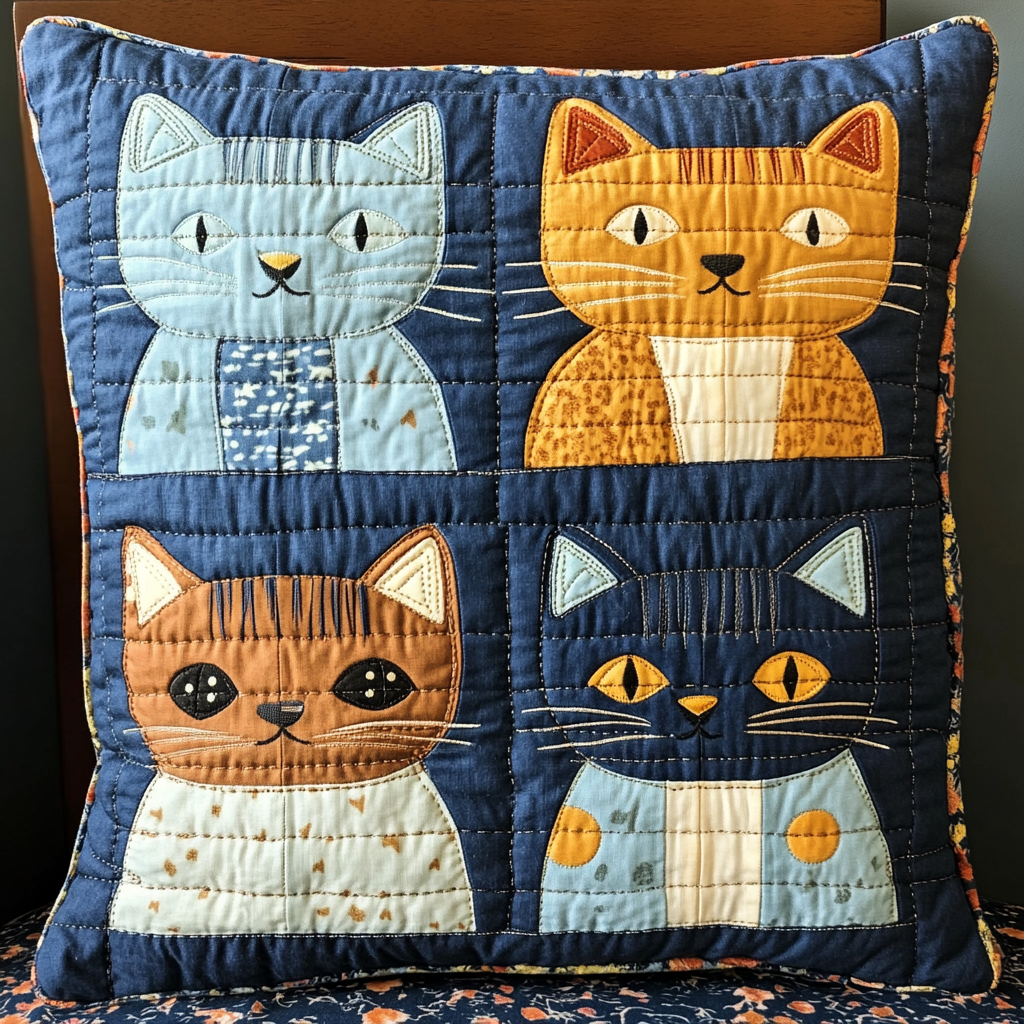 Cat TAI130824155 Quilted Pillow Case