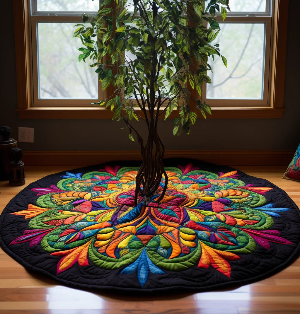 Flower TAI221223033 Quilted Round Mat