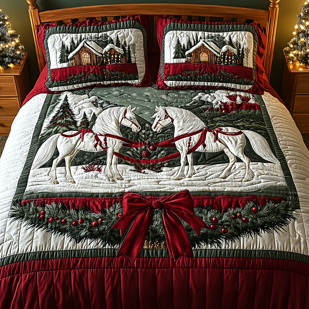 Christmas Horse TAI201124265 Quilt Bedding Set