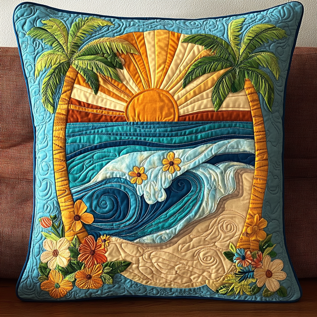 Sunset Beach DAI090125346 Quilted Pillow Case