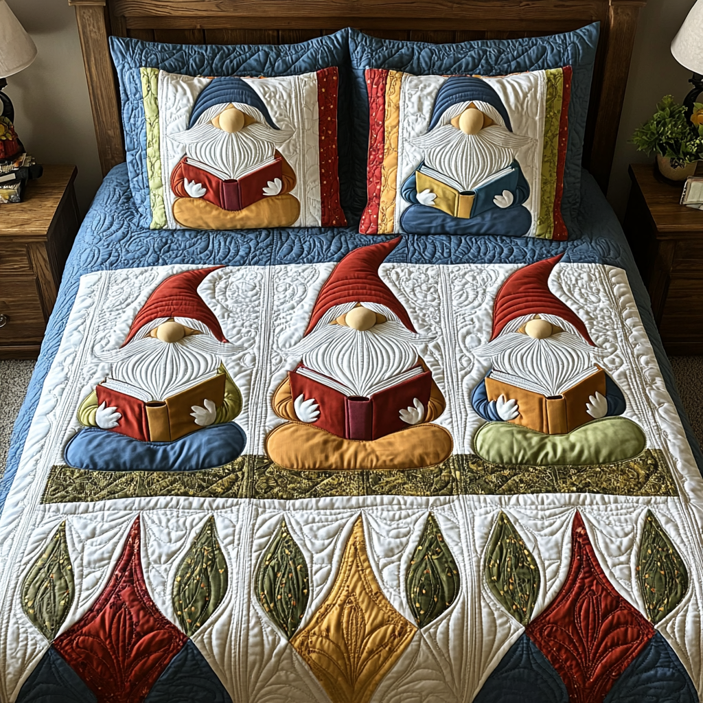 Reading Gnome DAI241224181 Quilt Bedding Set