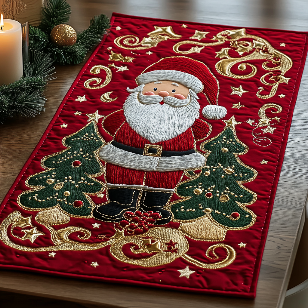 Christmas Santa TAI111124312 Quilted Table Runner