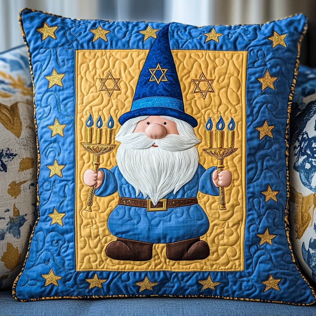 Hanukkah Gnome DAI301224193 Quilted Pillow Case