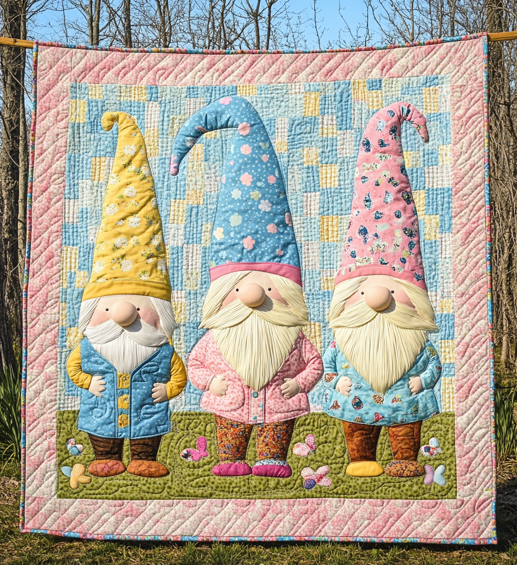 Easter Gnome DAI090125114 Quilt Blanket