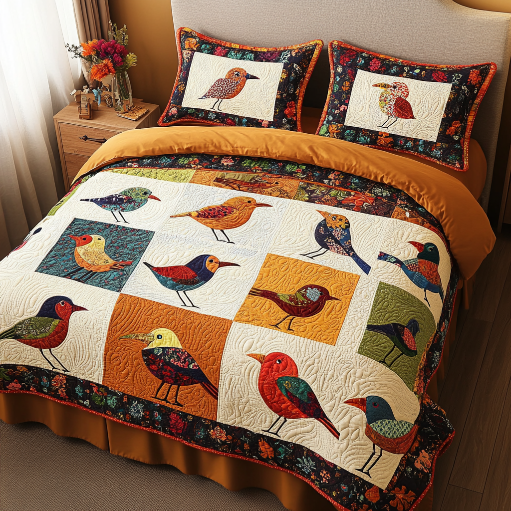 Bird DAI280824223 Quilt Bedding Set