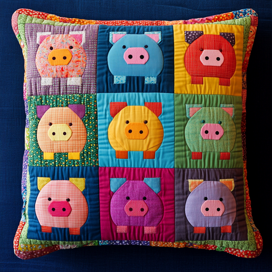 Pig DAI221024331 Quilted Pillow Case