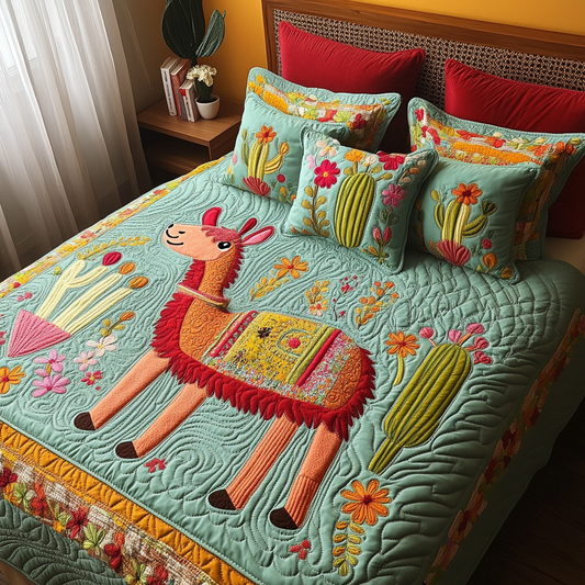 Cactus Llama DAI101224009 Quilt Bedding Set