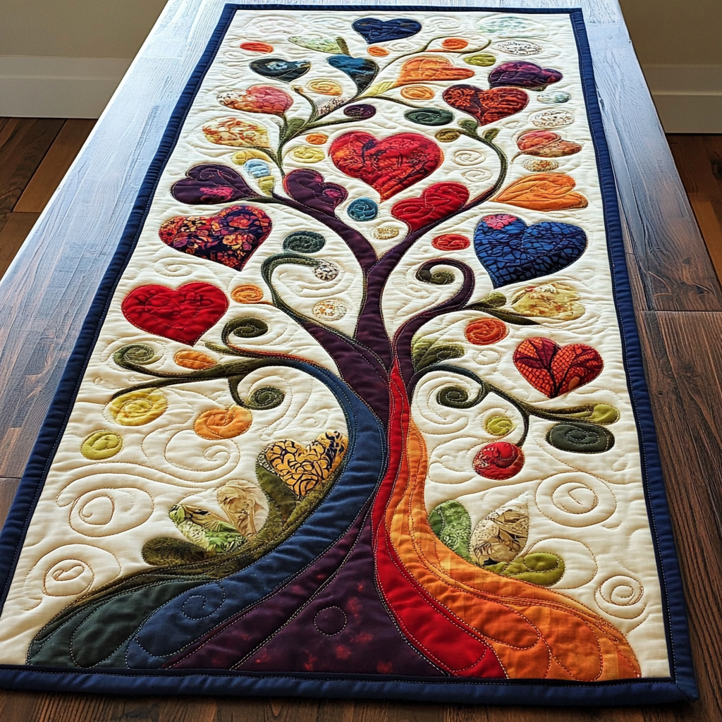 Heartroot Tree DAI040225435 Quilted Table Runner