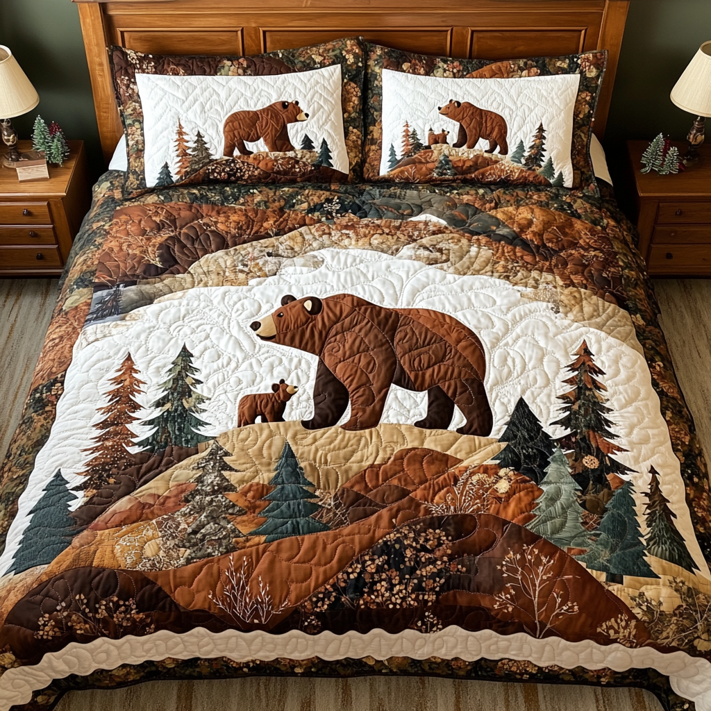 Woodland Bear DAI190225144 Quilt Bedding Set