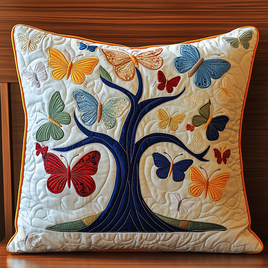 Tree Of Butterflies DAI150125170 Quilted Pillow Case