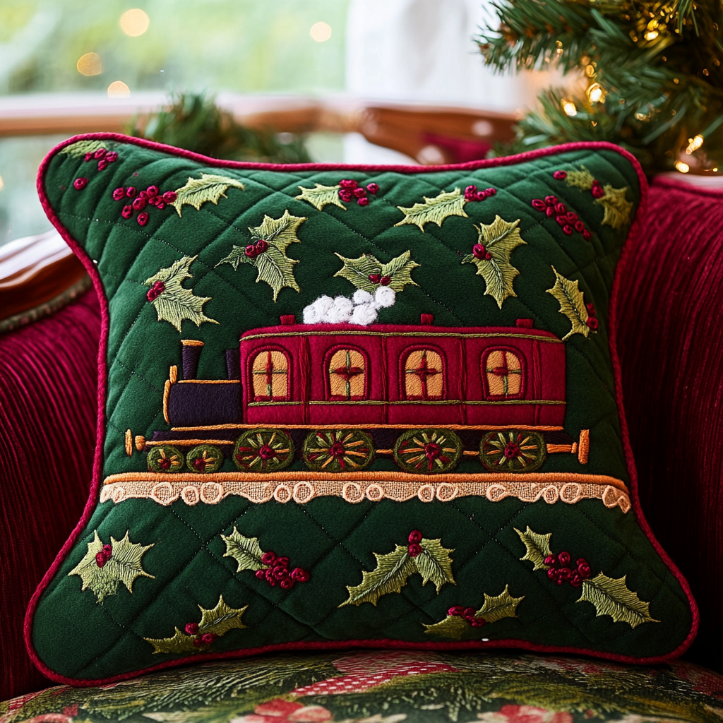 Christmas Train DAI111124560 Quilted Pillow Case