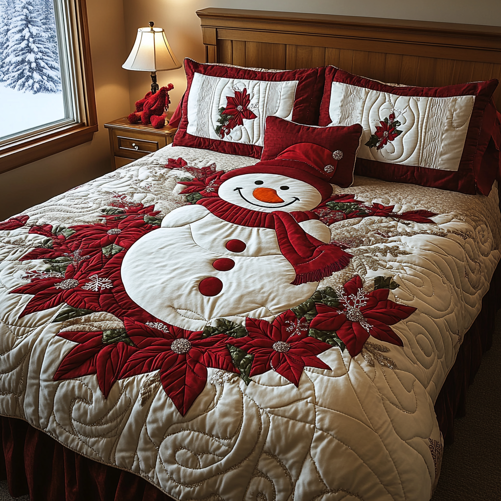 Christmas Snowman TAI141124039 Quilt Bedding Set