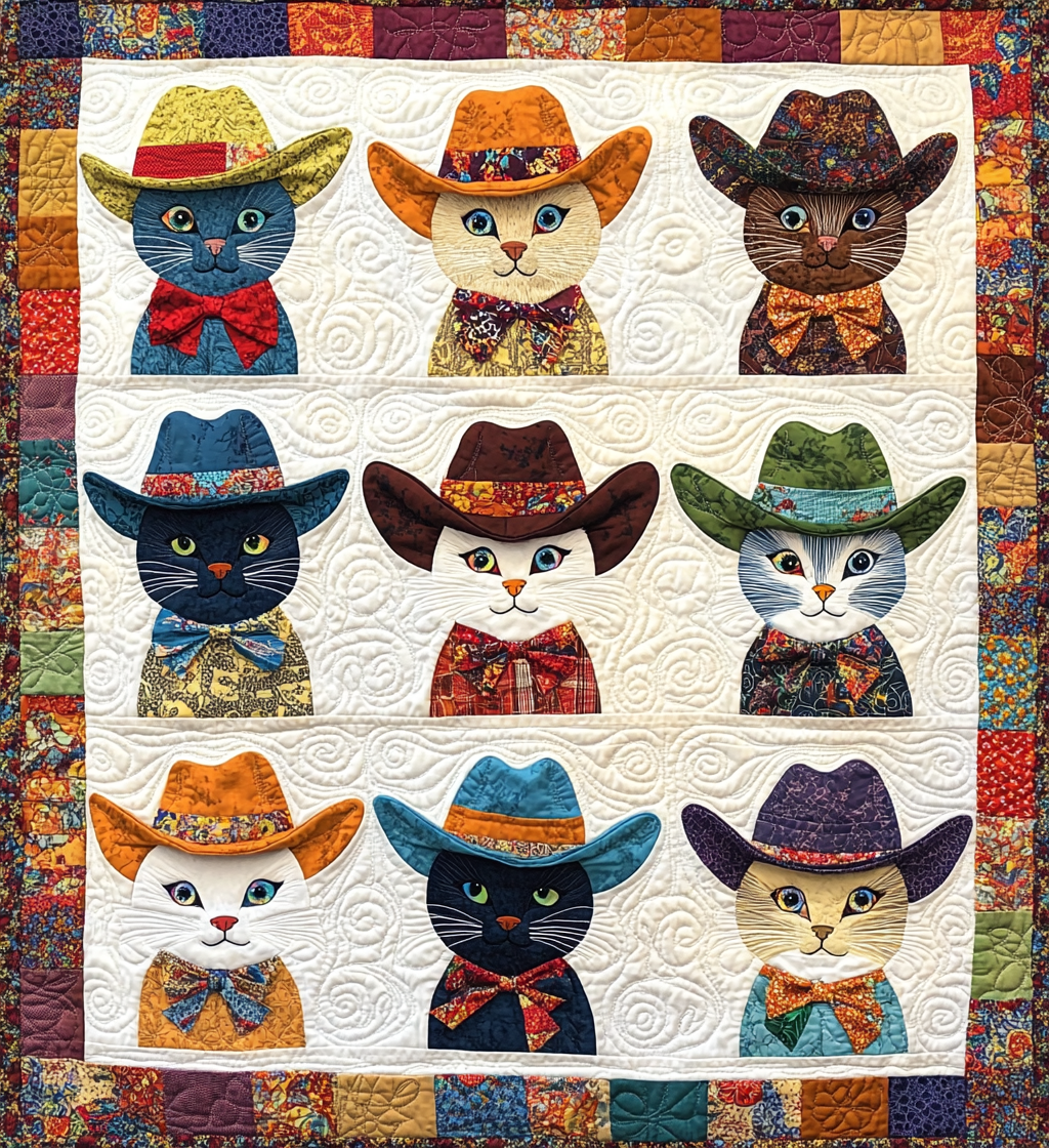 Cowboy Cat DAI241224364 Quilt Blanket