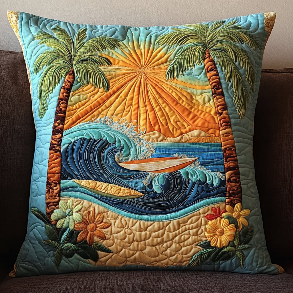 Sunset Beach DAI090125349 Quilted Pillow Case