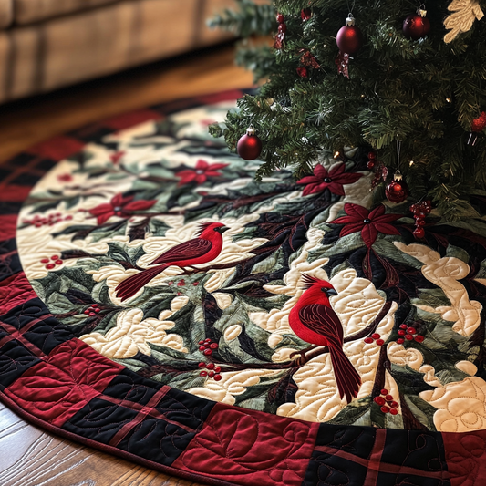 Christmas Cardinal TAI091024307 Quilted Tree Skirt