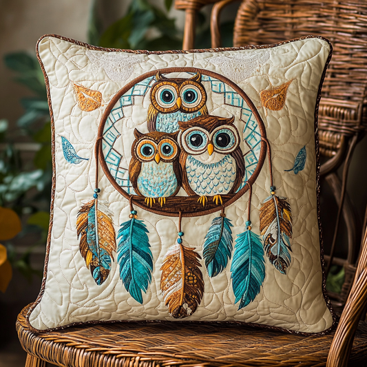 Owl Dreamcatcher DAI241224138 Quilted Pillow Case