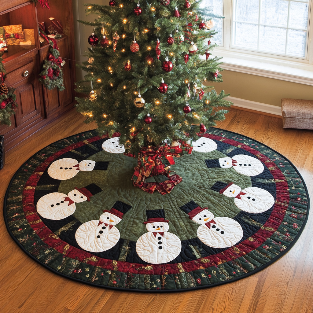 Christmas Snowman DAI040924076 Quilted Tree Skirt