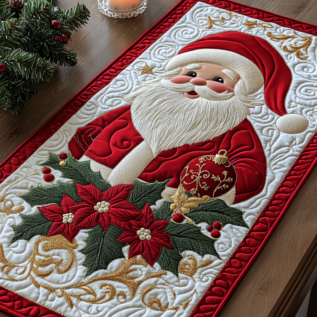 Christmas Santa TAI111124353 Quilted Table Runner