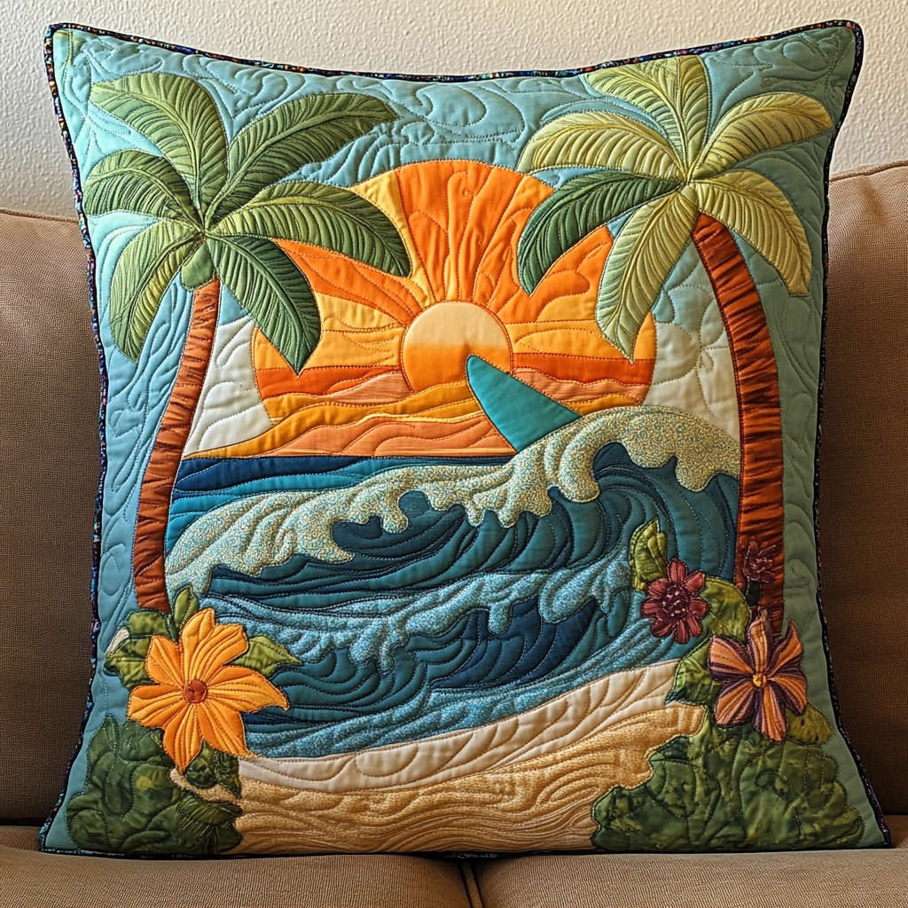 Sunset Beach DAI090125348 Quilted Pillow Case