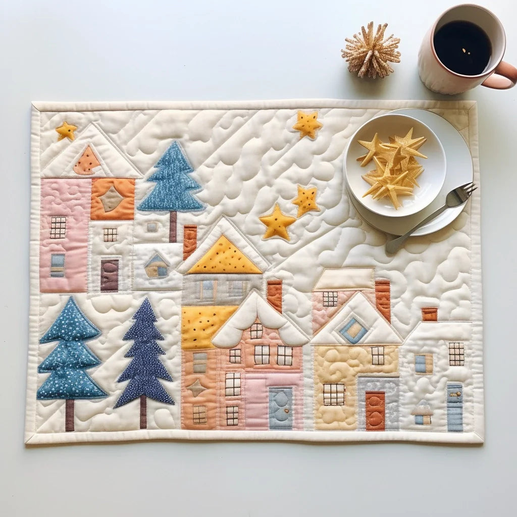 Houses In White TAI261223167 Quilted Placemats