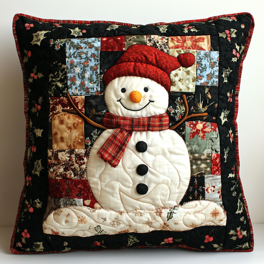 Christmas Snowman TAI130824226 Quilted Pillow Case