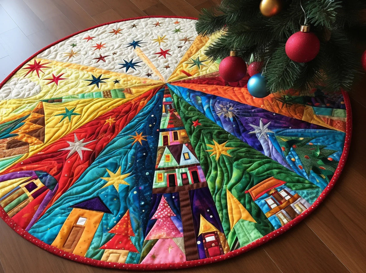 Christmas Village TAI221223030 Quilted Round Mat