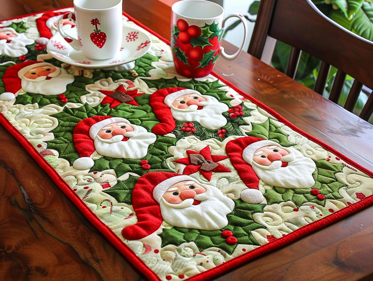 Christmas Santa TAI010824003 Quilted Table Runner