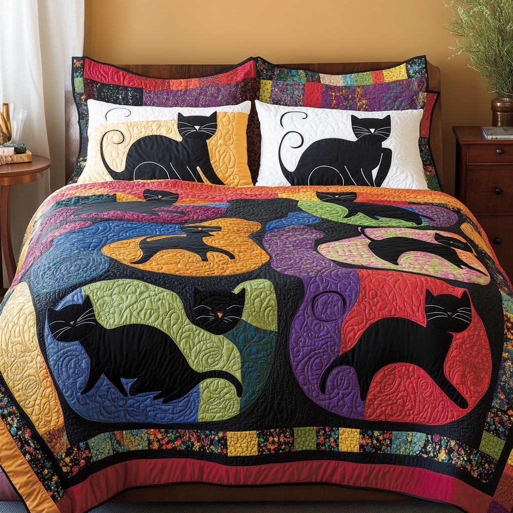 Black Cat TAI181024253 Quilt Bedding Set