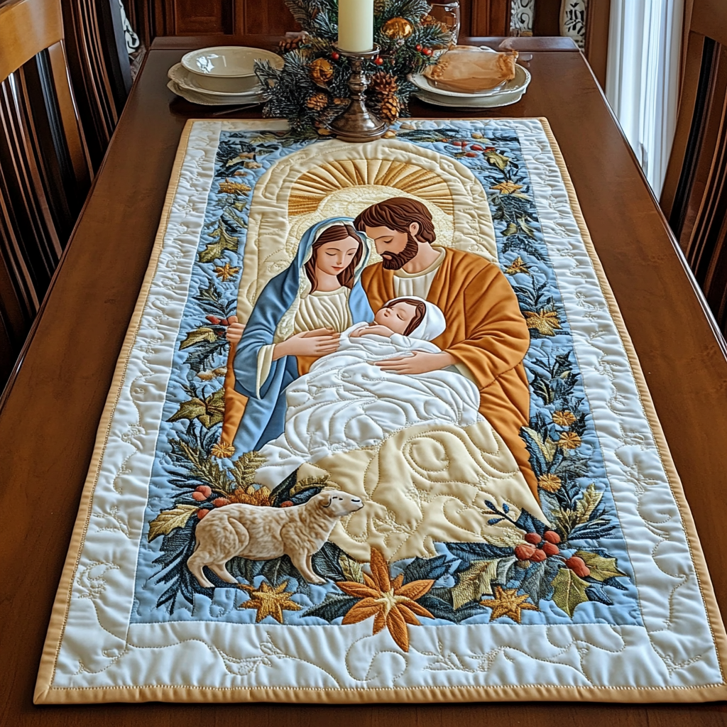 Nativity Scene TAI021024328 Quilted Table Runner