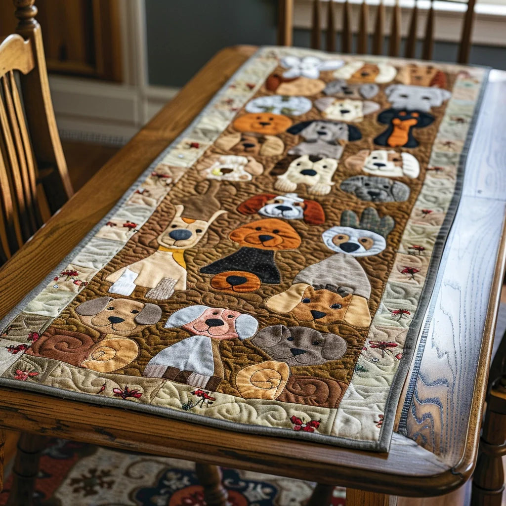 Dogs TAI020324070 Quilted Table Runner